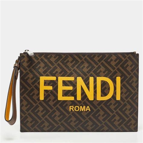 large flat pouch fendi|fendi wristlet pouch.